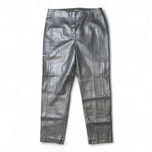 Ann Taylor Black Faux Leather Pants Sz 14 NWT Holidaycore Goth Edgy Night Out